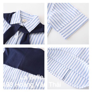 SET MẸ & BÉ - Áo sơ mi kẻ sọc thuỷ thủ