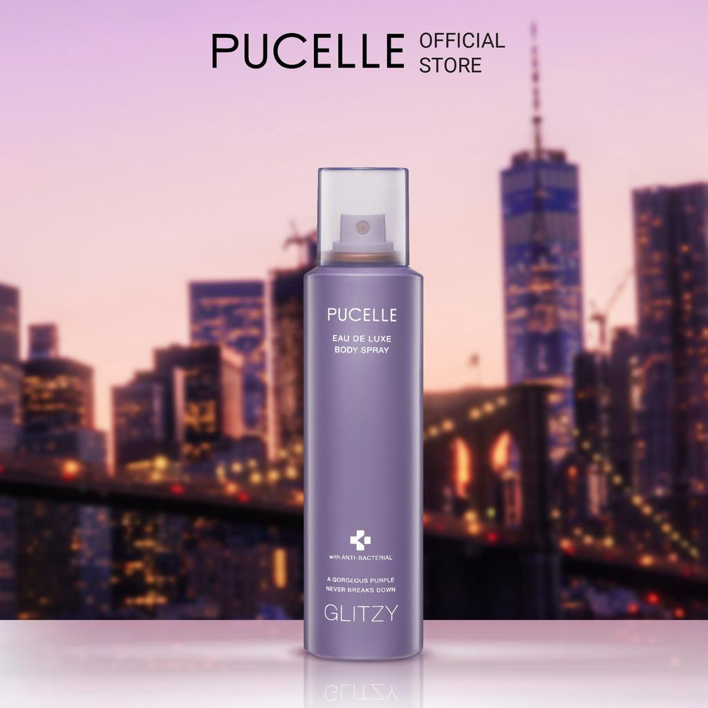 Nước hoa nữ thanh lịch PUCELLE Eau De Luxe Body Spray Glitzy 150ml hương phương Đông và Hoa Cỏ