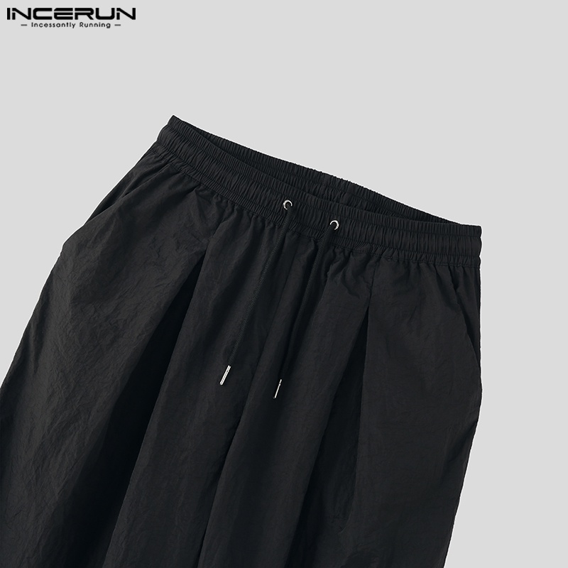 Quần jogger INCERUN lưng thun ống rộng phong cách hippie thời trang cho nam