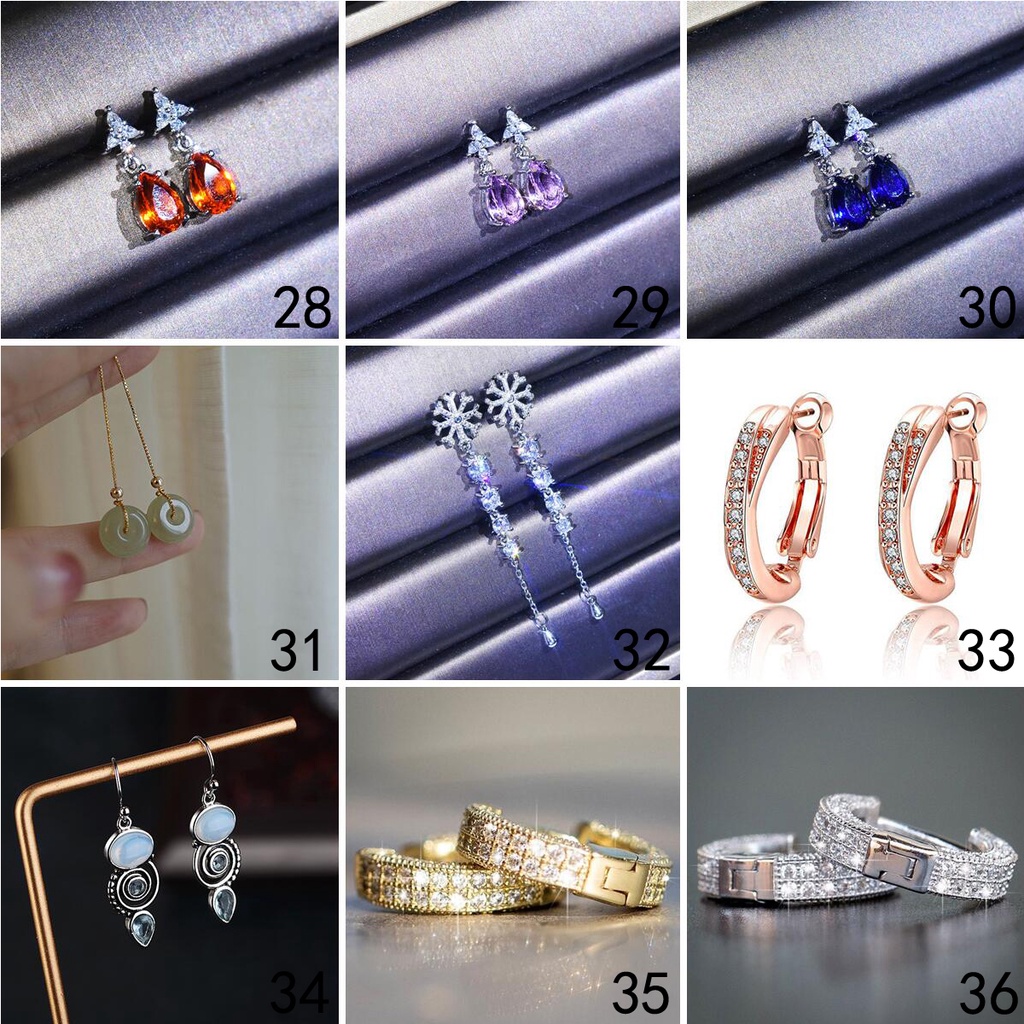 Bông tai mạ bạc 925 thời trang tinh tế phong cách Hàn Quốc ED014