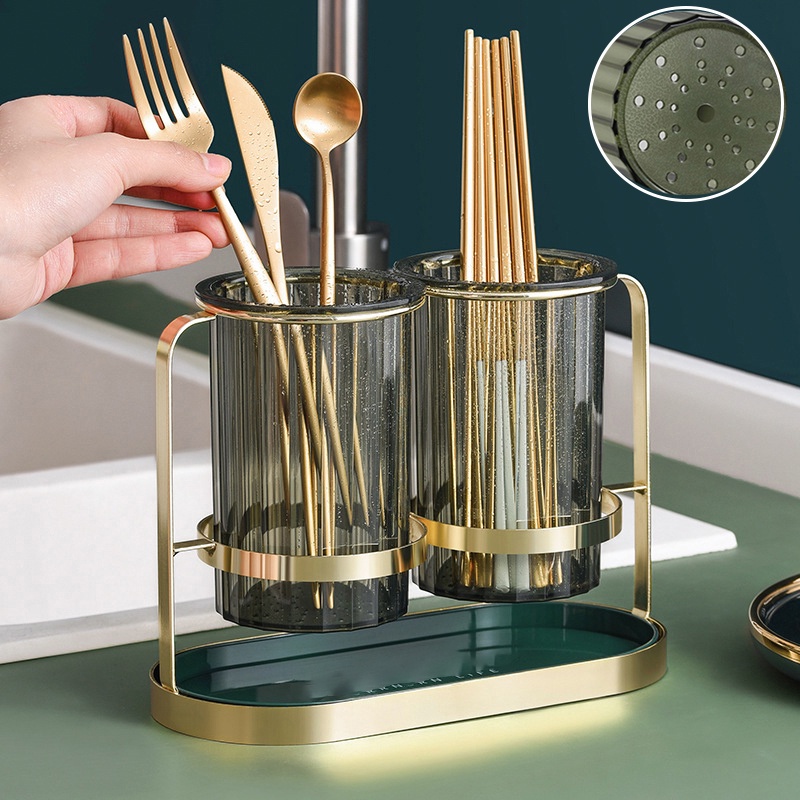 Hộp Đựng Đũa Muỗng Nĩa Ráo Nước Đa Năng Sang Trọng Sắp Xếp Gọn Gàng Cho Nhà Bếp