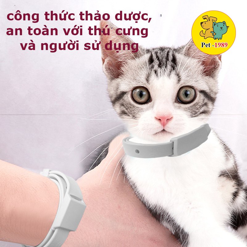 Vòng cổ chống ve rận bọ chét chó mèo cao cấp - Vòng cổ chống bọ chấy trên da lông chó , mèo kháng nước Pet-1989