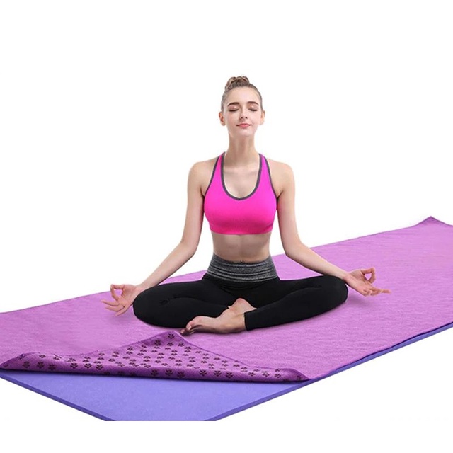 [Reefitsport] Khăn trải thảm yoga phủ hạt cao su 183 x 63cm chống trượt