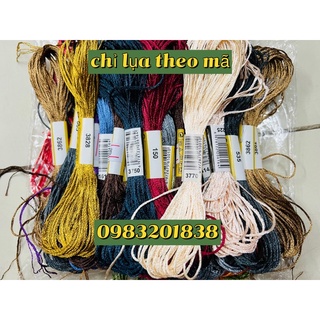 Chỉ lụa thêu tranh chữ thập chọn màu theo mã DMC, chỉ lụa thêu tay