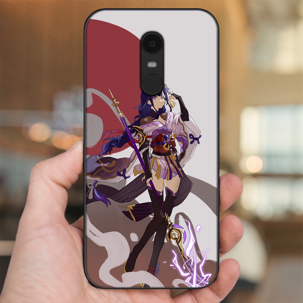 Ốp lưng Xiaomi Redmi 5 Plus viền đen in hình Raiden Shogun Genshin Impact