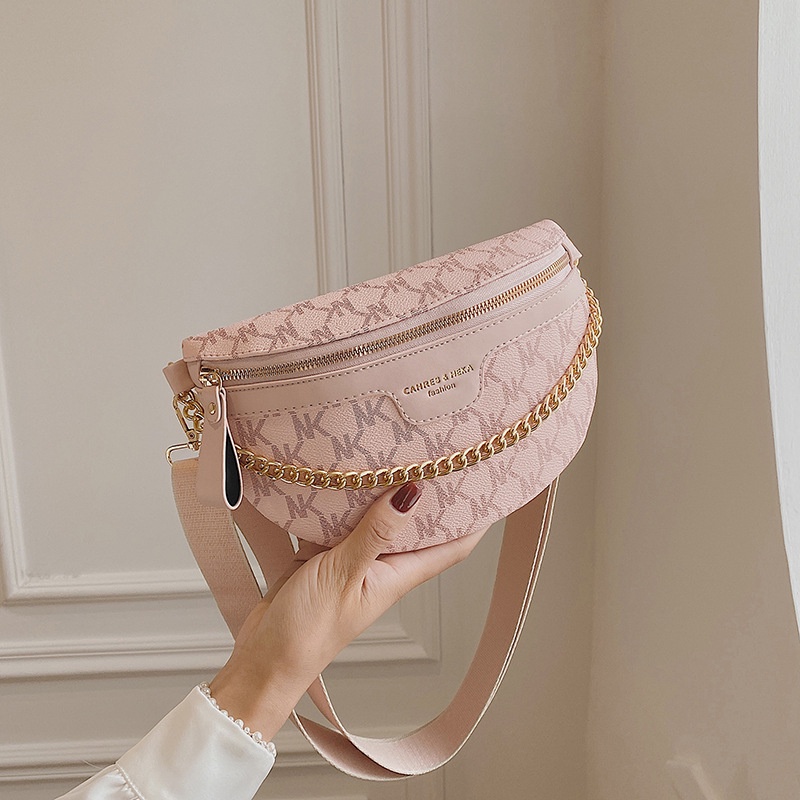 Túi đeo chéo, bao tử đeo ngực, đeo bụng da kèm dây xích trẻ trung cá tính hàng QC | BigBuy360 - bigbuy360.vn