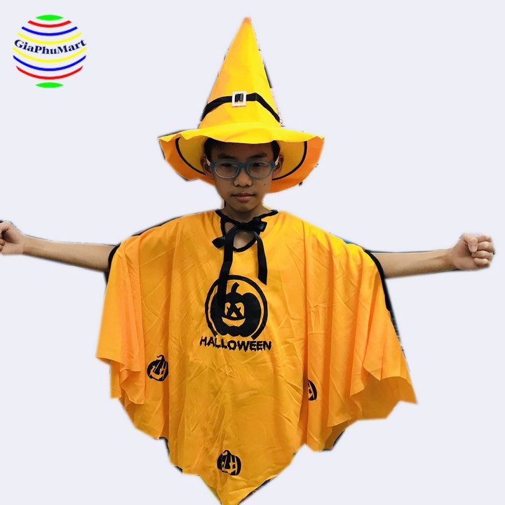 Áo Choàng Halloween - Áo Choàng Phù Thủy Kèm Nón