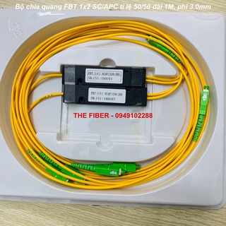 Bộ chia quang fbt 1x2 sc/apc tỉ lệ 50/50 dài 1m, phi 3.0mm
