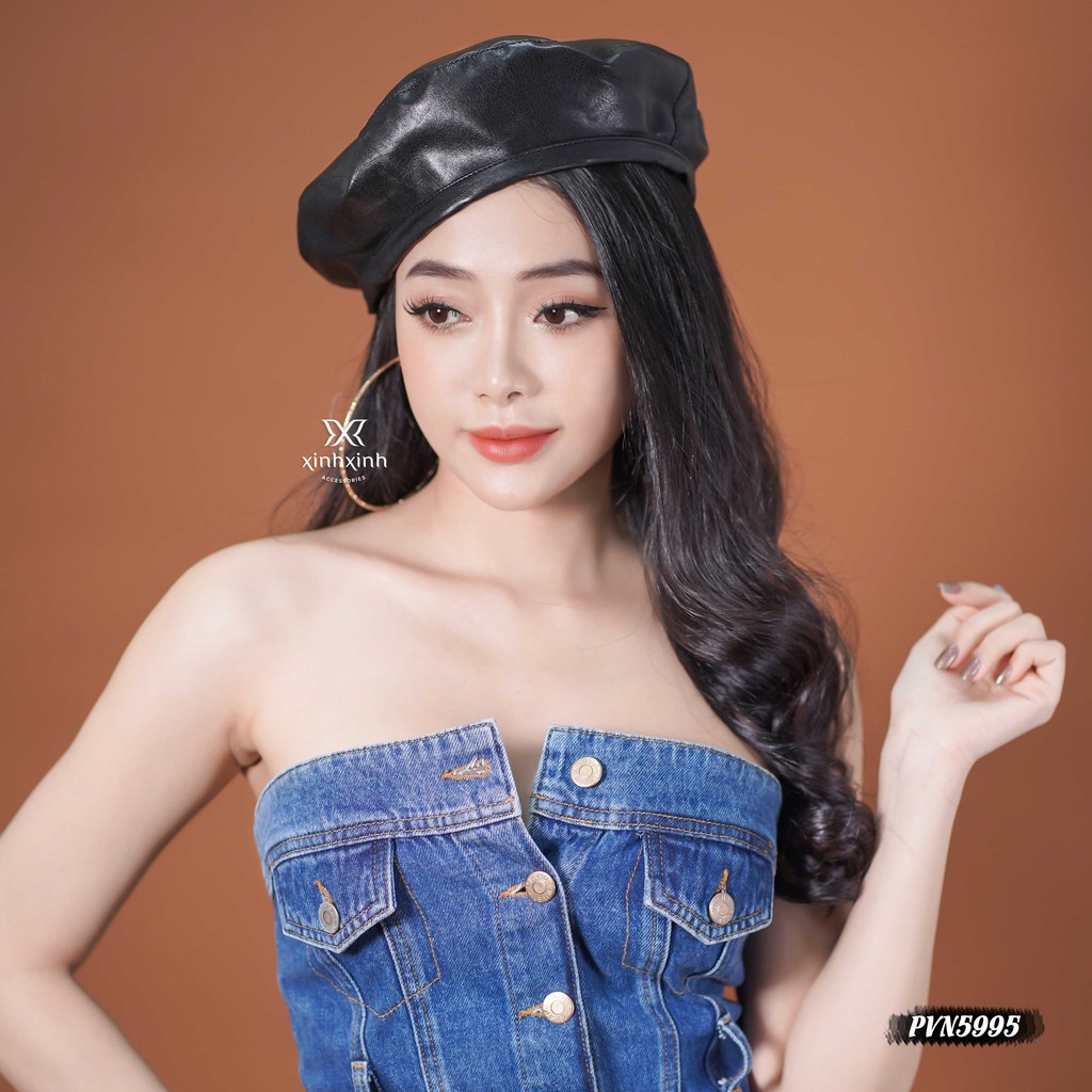 Mũ nồi Beret da trơn cao cấp phong cách Hàn Quốc NoBrandFemaleLeather