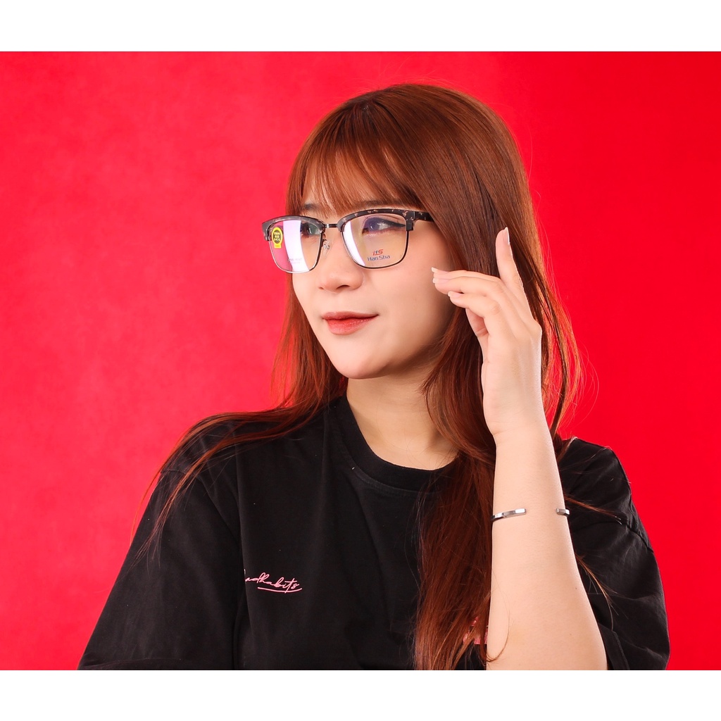 Gọng kính TR90 phối càng hợp kim cao cấp bền đẹp thời trang – hàng chính hãng OURESS 9167
