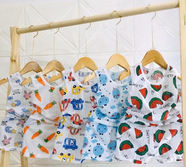 Bộ quần áo trẻ em cotton giấy Noubaby cho bé từ 3-16kg
