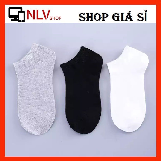 NlvShop2016 - Tất (Vớ) Nam Nữ Unisex Cotton Trơn Cổ Ngắn, Cổ Thấp Thoáng Khí Khử Mùi Cực Tốt