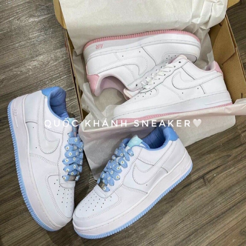 _Thể thao nam nữ sneaker[Giày Nike trắng đế hồng,af1 đế xanh 11 ]full Bill full box]