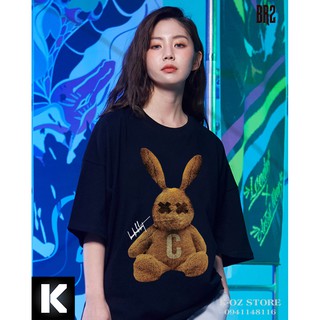 Áo thun thỏ tay lỡ br2 oversize unisex
