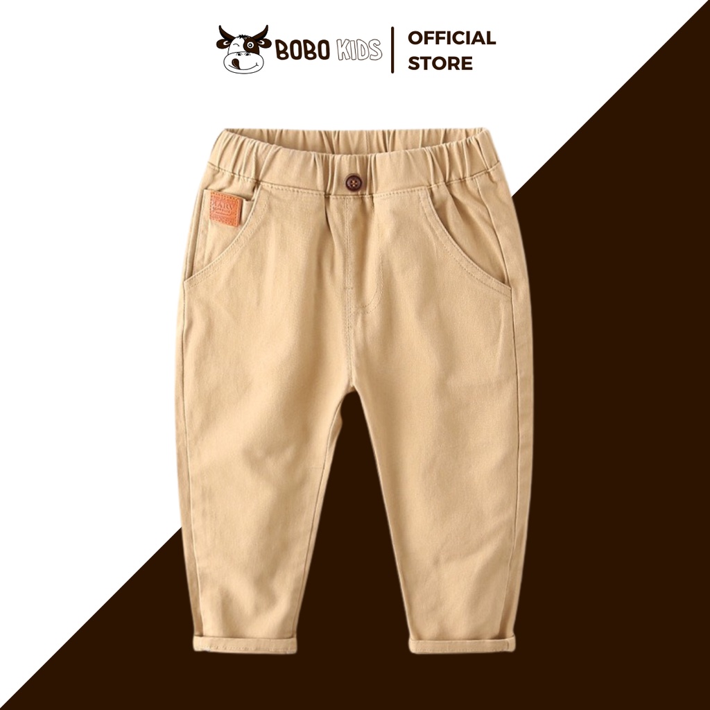 Quần Kaki Bé Trai BoBoKids Tag Túi Sành Điệu Cho Trẻ Em 1,5-10 Tuổi Phong Cách Thời Trang Hàn Quốc