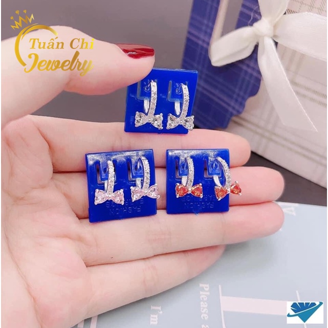 Khuyên Tai Nữ - Bông Tai Bạc Nữ Hình Nơ Dễ Thương, Tiểu Thư Thanh Lịch