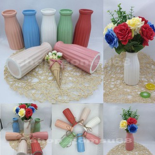 Lọ hoa sứ Bát tràng cao 19cm miệng 7cm - bình cắm hoa tráng men mát đủ màu, chính hãng gốm Bát tràng