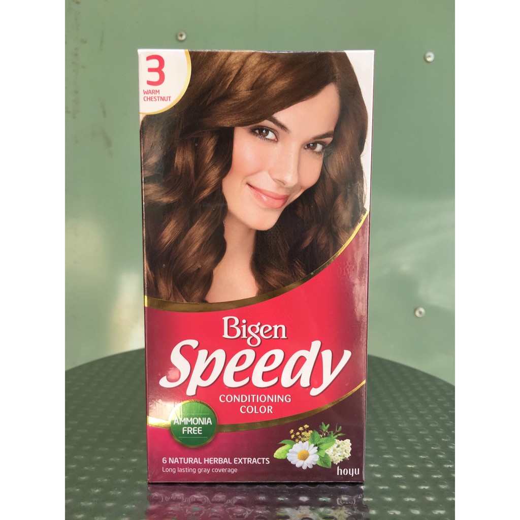 Thuốc nhuộm tóc thảo dược Bigen Speedy 3 Nâu Hạt Dẻ Ánh Đỏ 40g