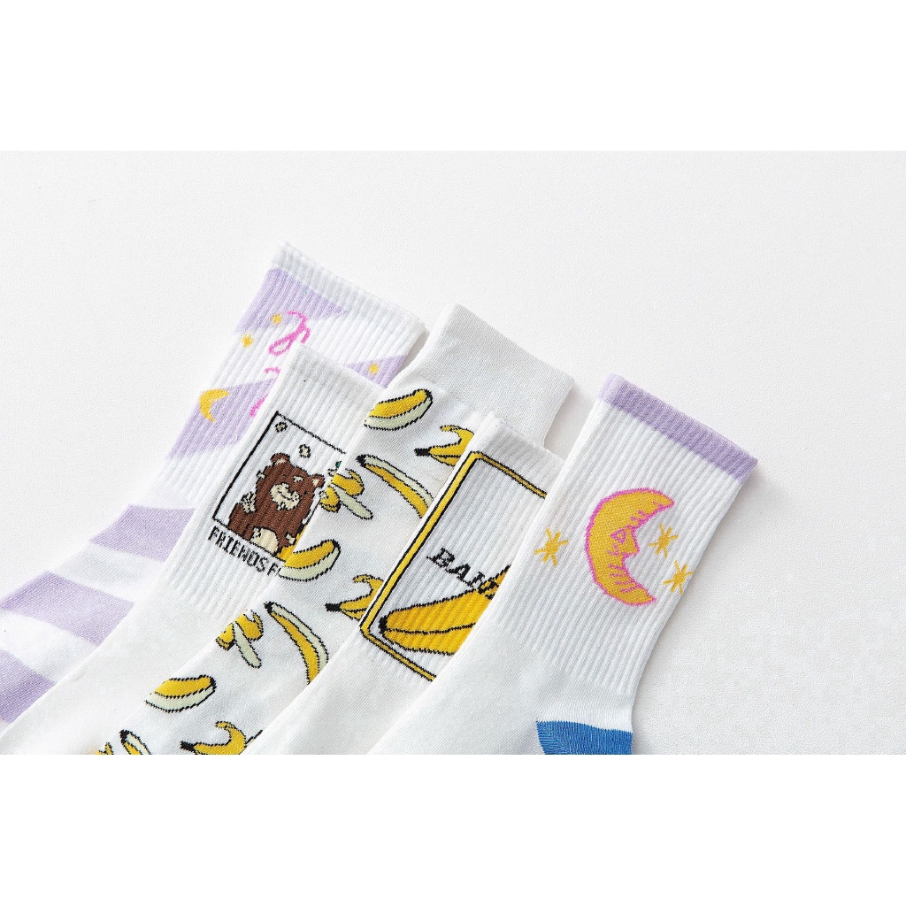 Vớ cotton in hình dễ thương thời trang cho Unisex
