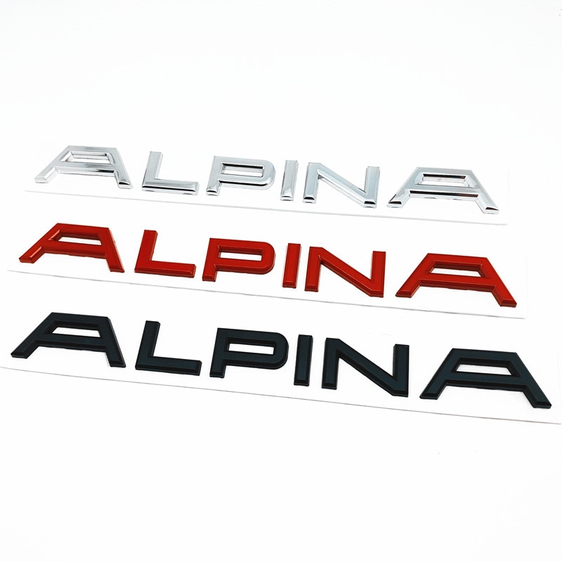 Miếng Dán Kim Loại Hình Chữ Cái Tiếng Anh Alpina 3D Trang Trí Xe Hơi