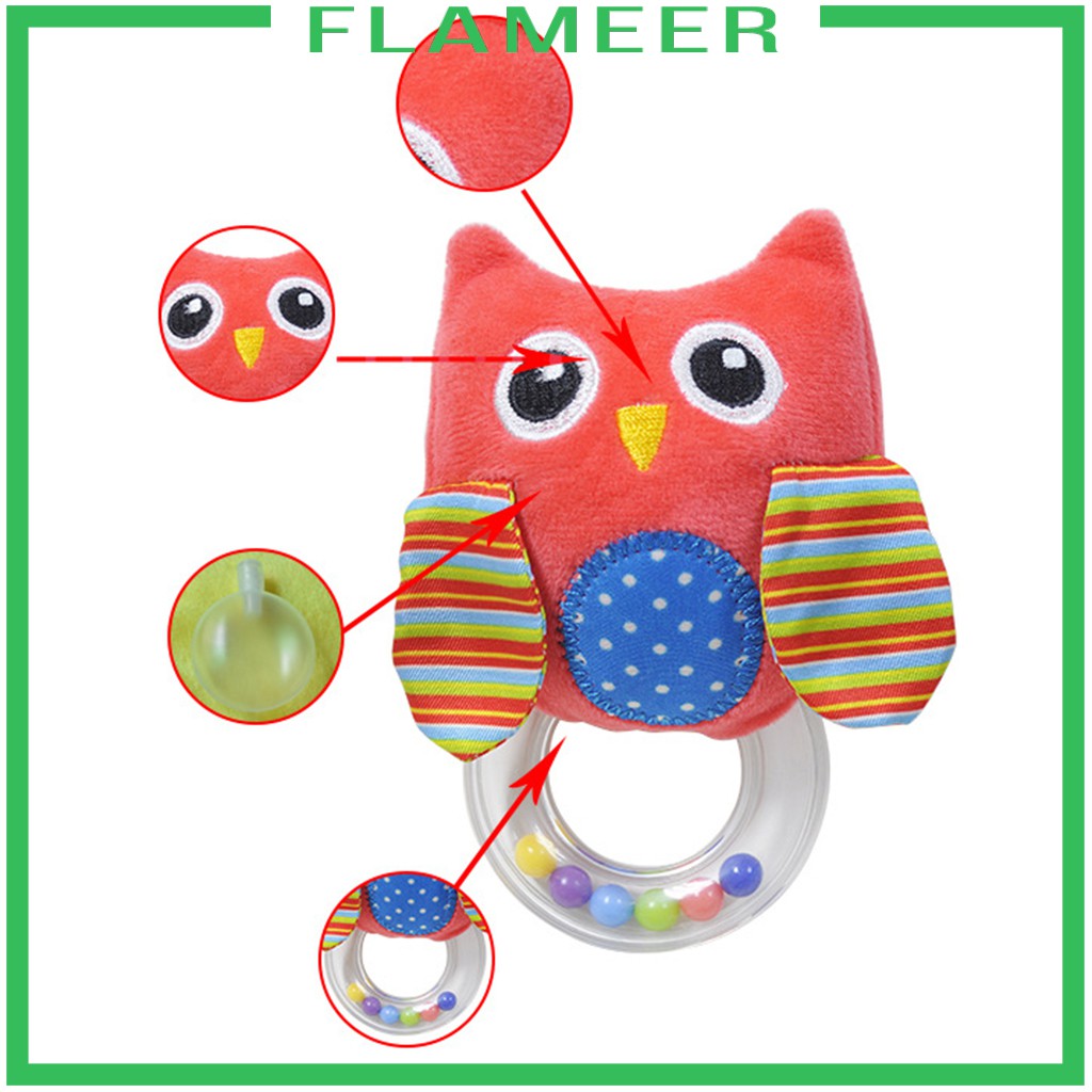 [FLAMEER] Soft Plush Rattle Baby Sensory Developmental Toy Handbell Music Shakers