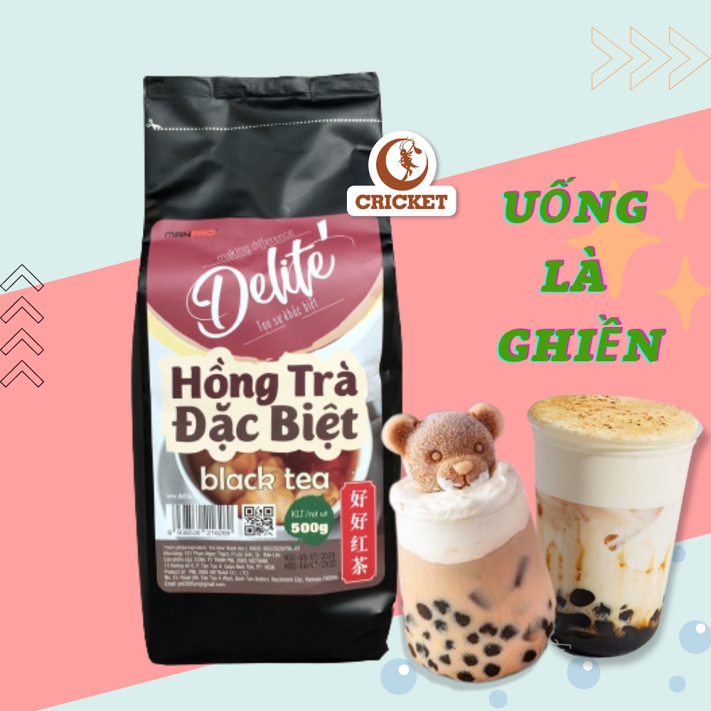 Hồng Trà Đặc Biệt Cao Cấp Delite 500g - Hồng Trà Pha Trà Sữa Hồng Trà Ngon Tuyệt Vời, Nguyên Liệu Trà Sữa CRICKET