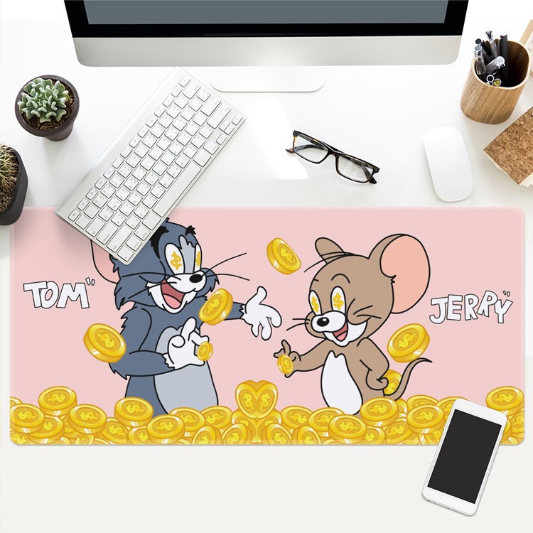 Miếng Lót Chuột Và Bàn Phím Chống Nước Họa Tiết Hoạt Hình Tom & Jerry