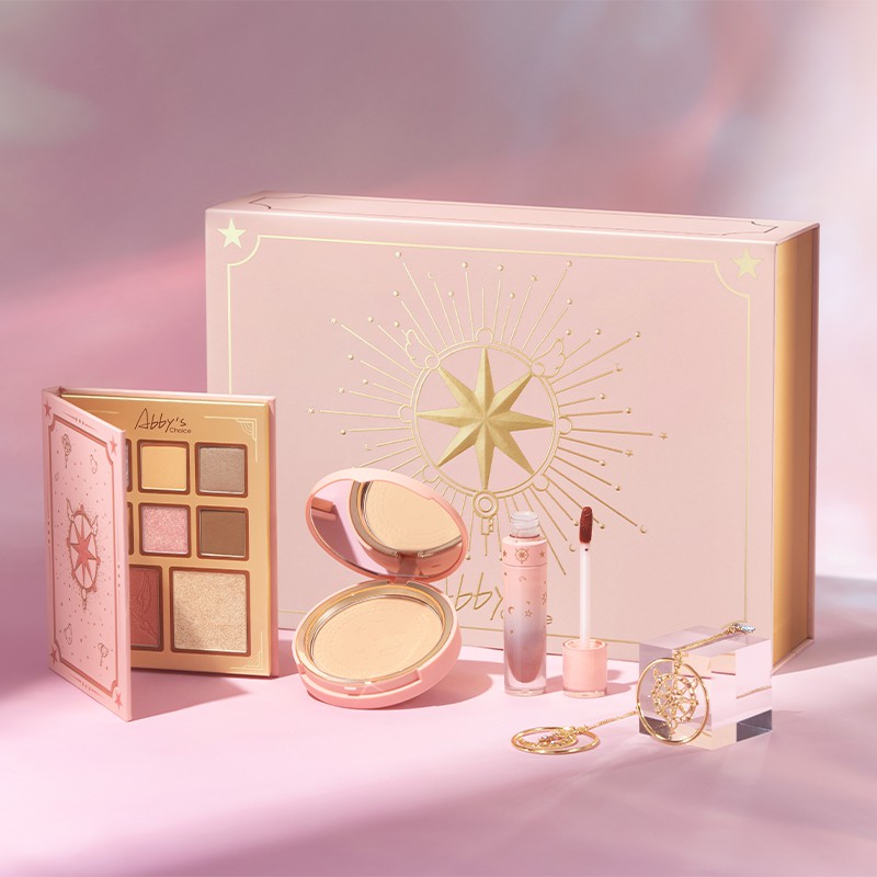 Bộ mỹ phẩm Perfect Diary phong cách Cardcaptor Sakura (1 PCS Lip Cream 5g+1 PCS Eyeshadow Palette 6g+1 PCS Press Powder 10g+ 1 Pair Earrings 2g)