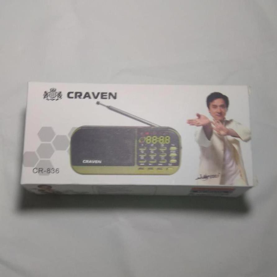 Loa thẻ nhớ Craven CR 836/836S có 2 khe cắm thẻ nhớ - USB - ĐÀI FM -  phát kinh phật đài FM