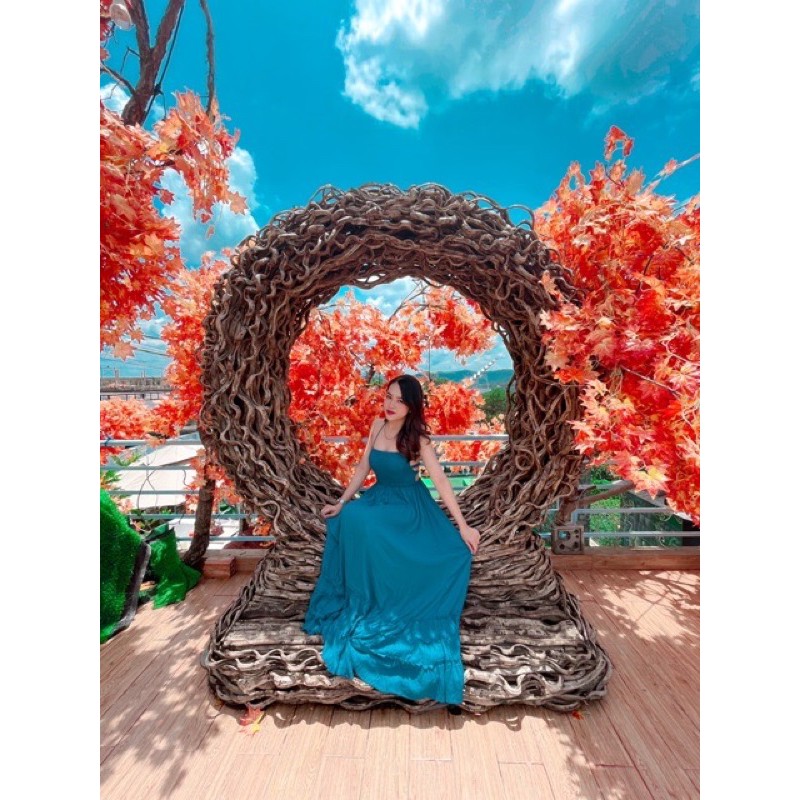 JANE'S Đầm maxi đi biển hở lưng Xanh Pastel thời thượng C2 kèn feelback  khách tặng shop | BigBuy360 - bigbuy360.vn