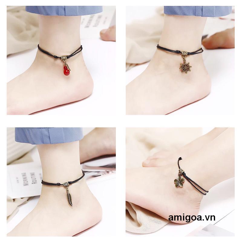 ✨✨Lắc Chân Dây Bện Màu Đen Thời Trang Cá Tính Cho Nam Và Nữ