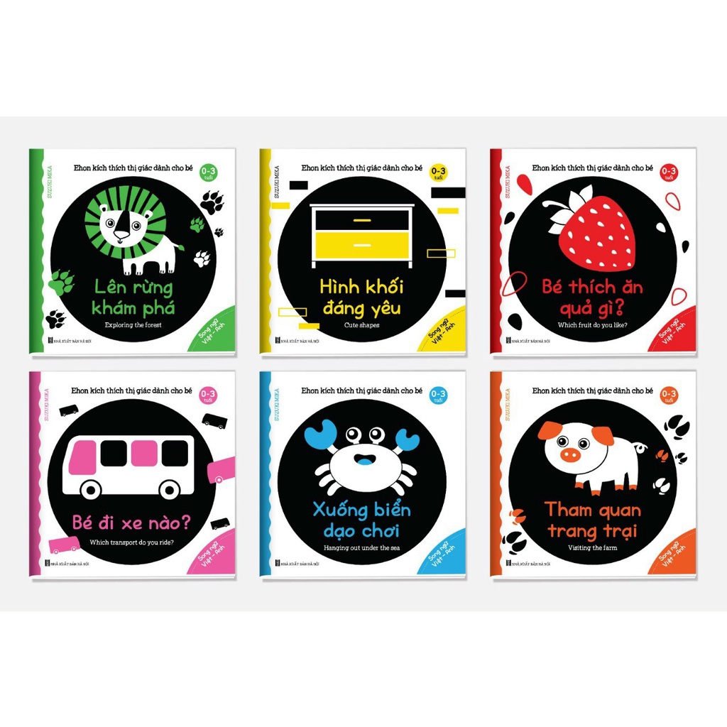 Sách - Ehon Kích Thích Thị Giác Cho Bé Từ 0-3 Tuổi - Song Ngữ Việt Anh