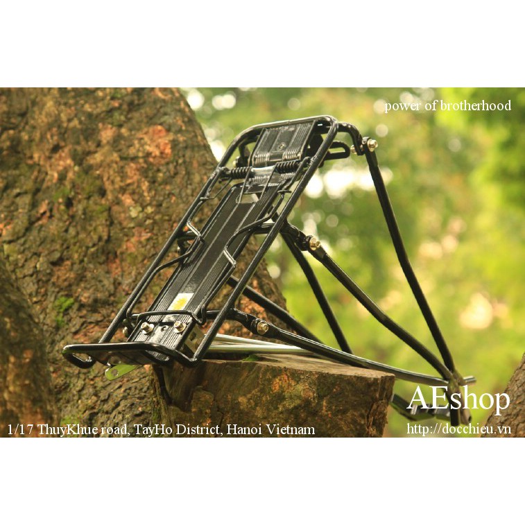 Giá đèo hàng xe đạp hợp kim nhôm máy bay gọng liền MTB, phù hợp với cỡ vành 24, 26, 28 inch