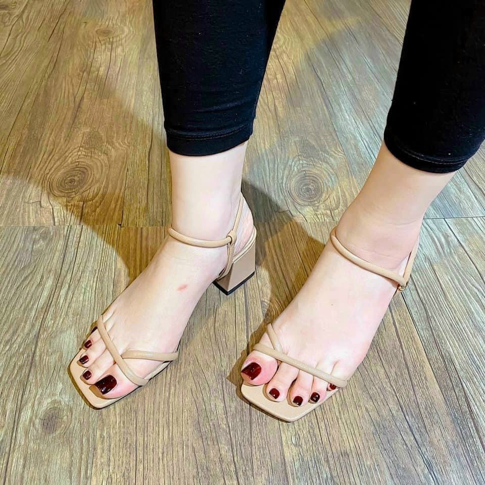 (S149) Sandal nữ dây cuốn gót vuông 5 phân (mã G35 - hàng VNXK)