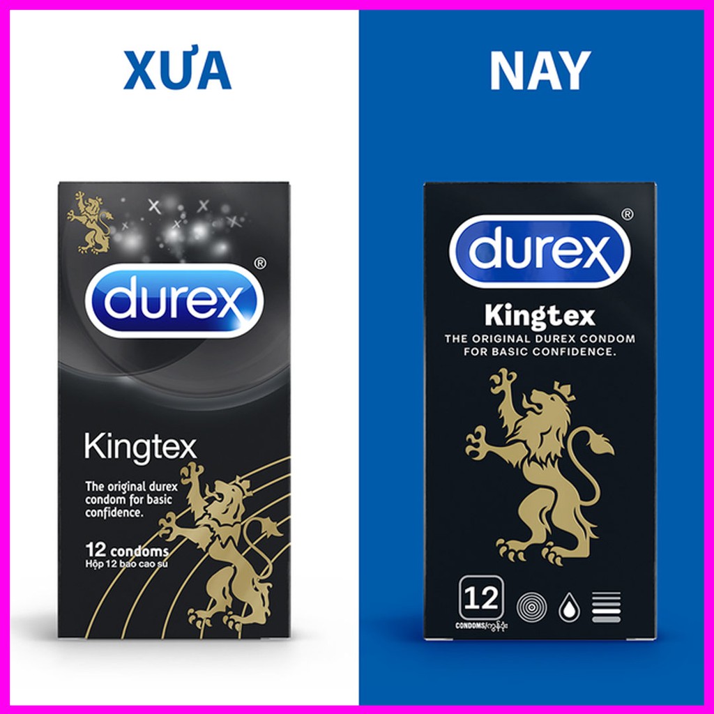 [Durex Kingtex] Bao Cao Su Durex Kingtex size 49mm Chính Hãng Giúp Ôm Sát, Tăng Khoái Cảm Cuộc Yêu [CHE TÊN 100%]