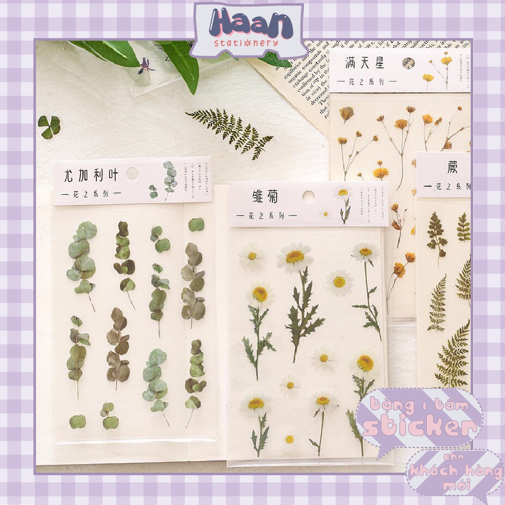 Sticker họa tiết hoa nhí 3D trang trí sổ