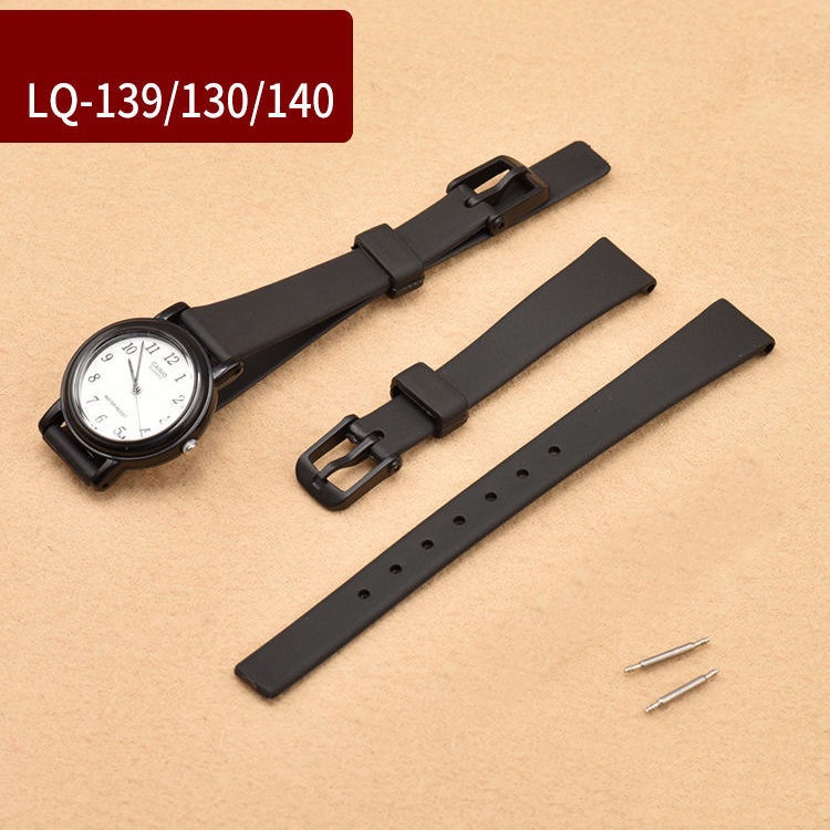 Dây đồng hồ cao su Thay Thế Cho Đồng Hồ Casio Lq Lq-139 130 / 140 size 12mm chống nước tuyệt đối