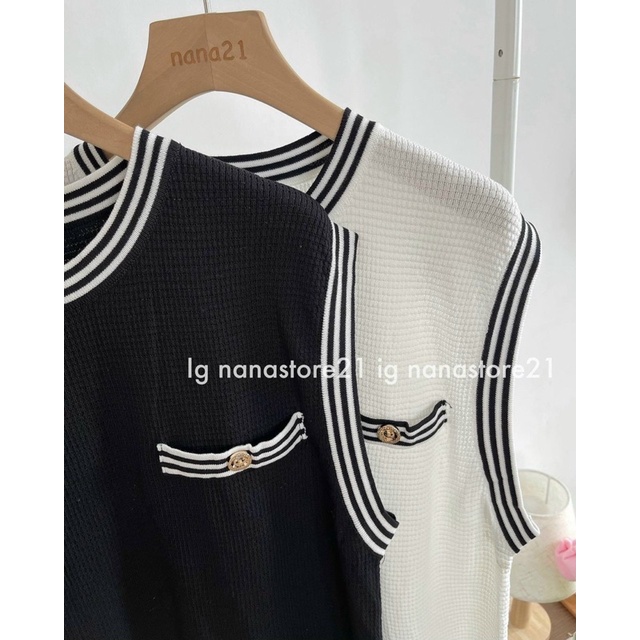 VN839 - VÁY LEN SUÔNG SÁT NÁCH CỔ TAY VIỀN 2 TÚI