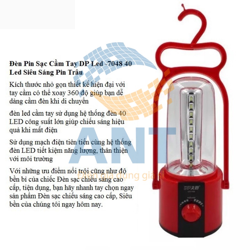 Đèn Pin Sạc Xách Tay DP Led 7048 40 Led Siêu Sáng pin trâu
