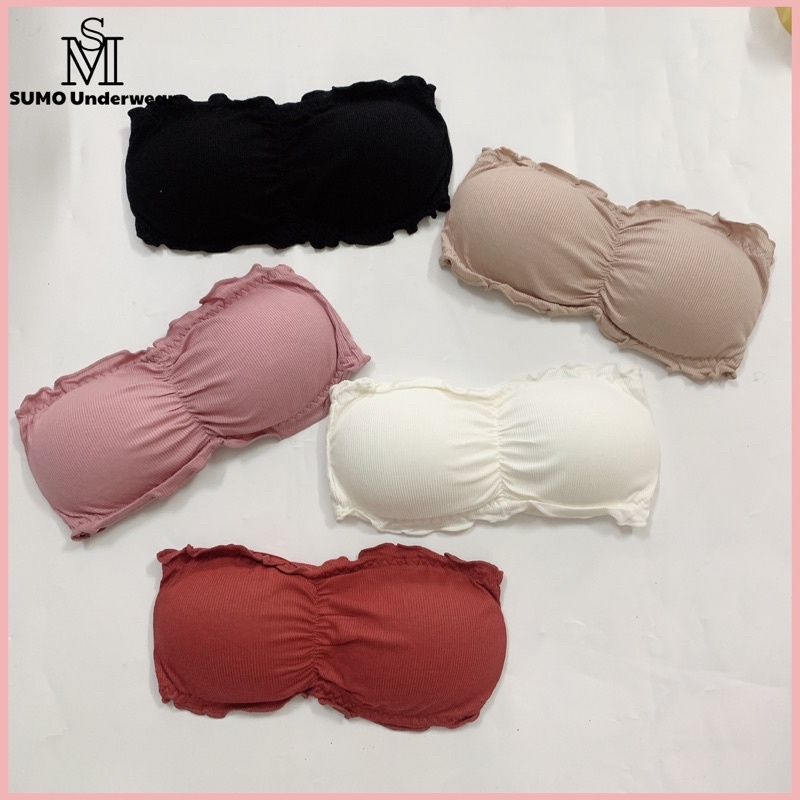 Áo bra quây nhún chất cotton tăm mịn, ôm ngực, gợi cảm. Áo ngực không dây. Free size dưới 60kg. Kèm ảnh và video thật