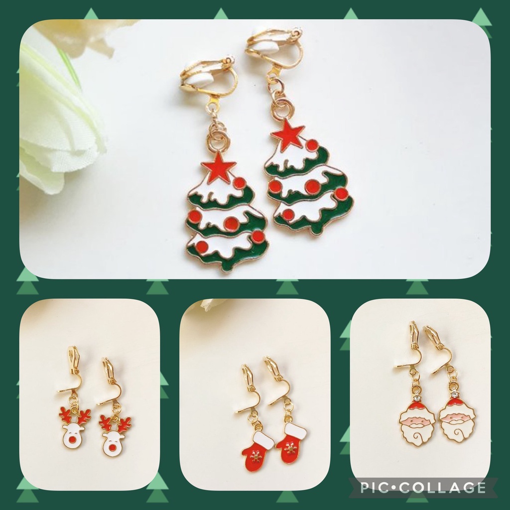 Khuyên tai kẹp/ Bông tai kẹp GIÁNG SINH / NOEL bé gái