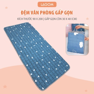 Nệm ngủ trưa văn phòng gấp gọn, chất cotton trần bông thoáng mát 90 x 200cm