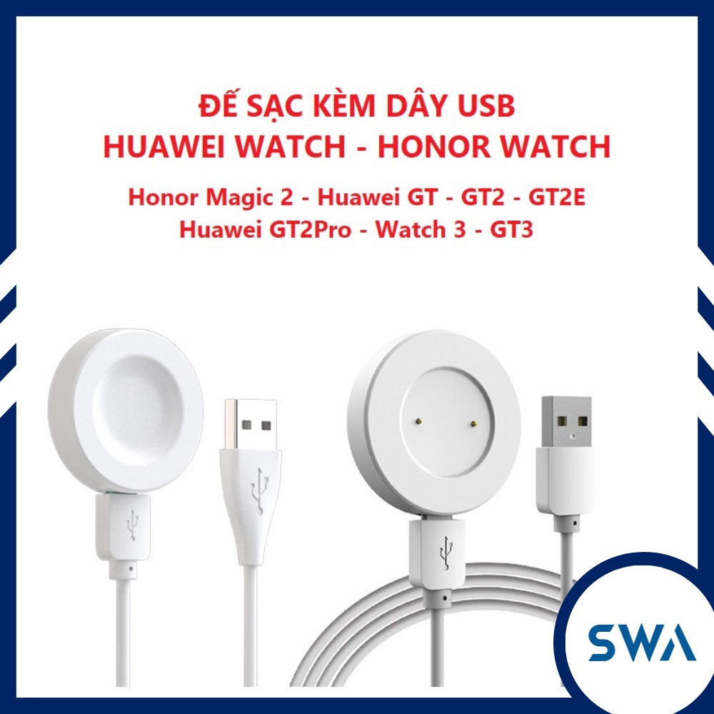 Đế sạc đồng hồ thông minh Honor Magic 2, Huawei GT GT2 GT2E GT2 pro Watch 3 GT3 (kèm dây usb) chính hãng SIKAI