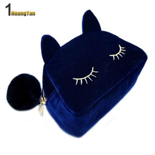 Túi đựng mỹ phẩm/đồ trang điểm hình mèo hoạt hình đáng yêu