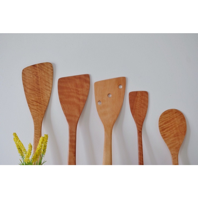 Sạn gỗ tự nhiên các loại chiên xào đồ ăn - Bộ dụng cụ nhà bếp đặc biệt dành cho chảo chống dính - Loại 1