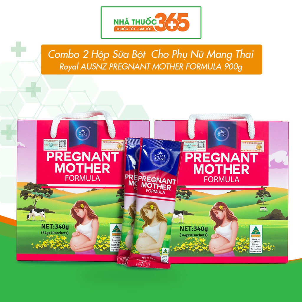 Combo 2 Hộp Sữa Bột Hoàng Gia Royal AUSNZ Pregnant Mother Formula Dành Cho Phụ Nữ Mang Thai (Hộp 10 Gói)