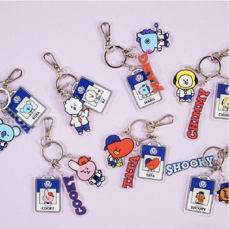 Móc khóa có mặt dây đeo hình Kpop BTS BT21