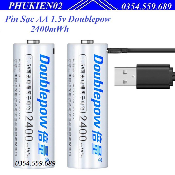 Pin Sạc Có Cổng Micro USB AA 1.5v Doublepow 2400mWh - Doublepow 2400mWh