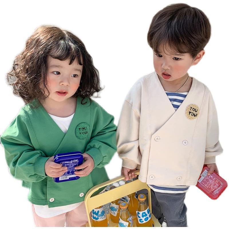 Áo Khoác cardigan Dệt Kim Phong Cách Hàn Quốc Thời Trang Xuân Thu Cho Bé Trai + Gái