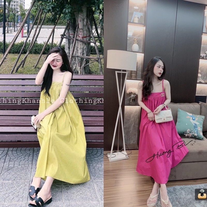 Váy Maxi Dây Tết 5 Màu Dang Suông Siêu Xinh Có Ảnh Thật Kèm Video